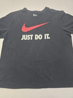 Nike Just Do It Shirt Mens XXL Black Red Swoosh Athletic Cut Graphic Tee T-Shirt